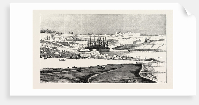 Our Indian Contingent at Malta: Valetta Indian Encampment, and Transport Vessels in the Quarantine Harbour by Anonymous