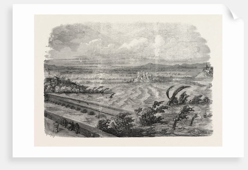 The Inundations at Lyons: Effect of the Mistral Wind Upon the Flood, France, 1856 by Anonymous