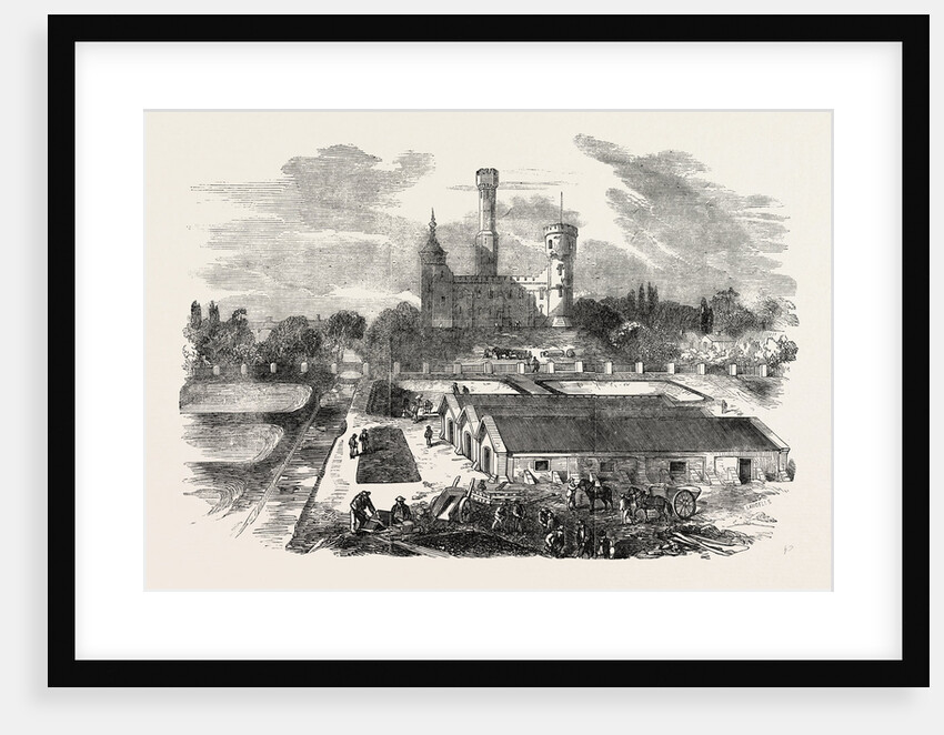 The New River Works, Stoke Newington: The Engine House and Reservoirs, London, 1856 by Anonymous