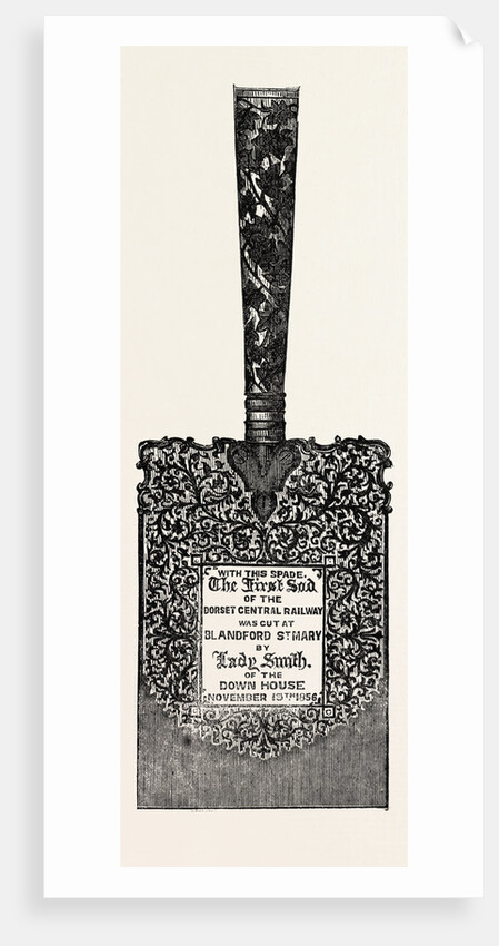 Ornamental Spade Used in Commencing the Central Dorset Railway, UK, 1856 by Anonymous