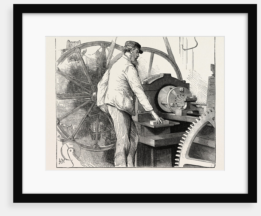 Manufacturing an Electric Telegraph Cable: Covering the Core with Wire, 1873 by Anonymous