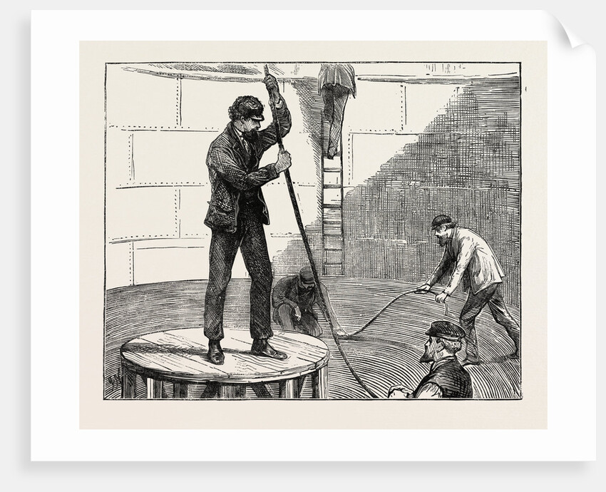 Manufacturing an Electric Telegraph Cable: Coiling Down the Cable in the Tank, 1873 by Anonymous