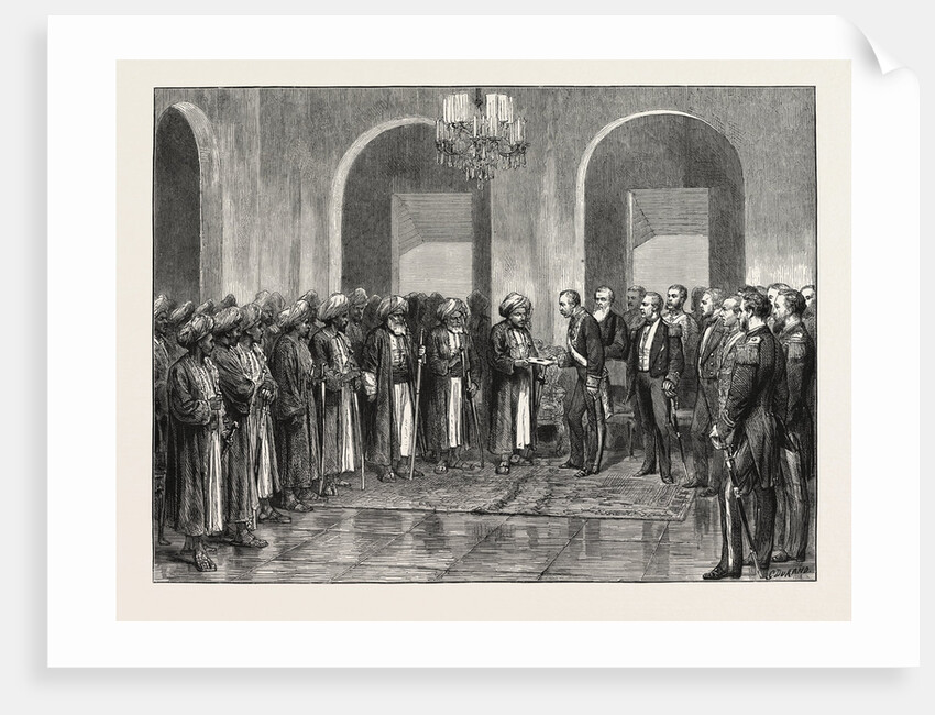 The Slavery Question in East Africa: Reception of Sir Bartle Frere in Durbar by the Sultan of Zanzibar, 1873 by Anonymous