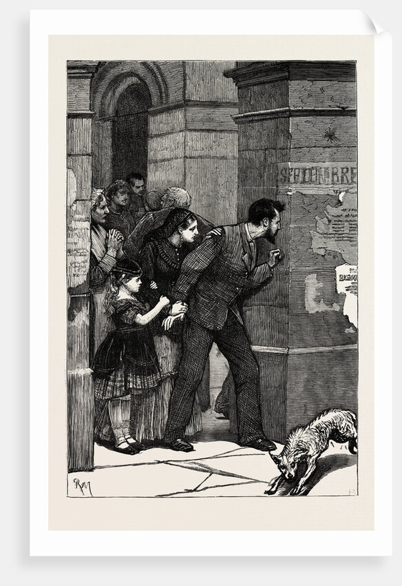 The In Paris During the Fighting: Waiting for the Troops, Not Far Off, France, 1871 by Anonymous