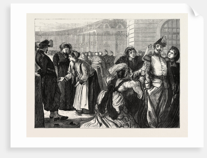 The Women Trying to See the Prisoners at Versailles, France, 1871 by Anonymous