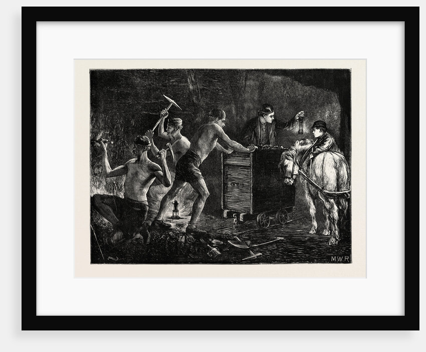 Pitmen Hewing the Coal in a Mine, 1871 by Anonymous