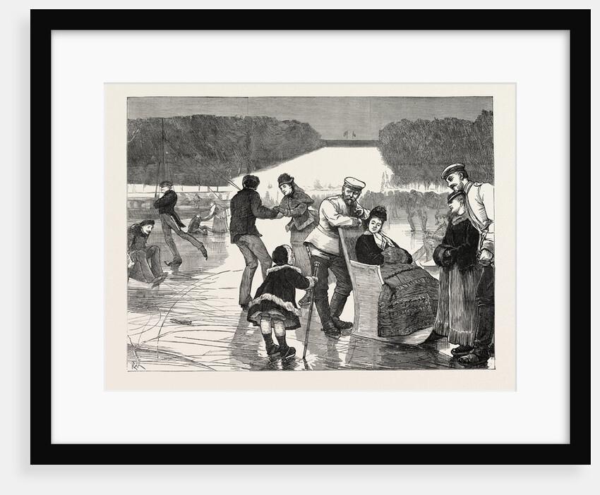 The Three Miles from the Front, Skating at Versailles, France, 1871 by Anonymous