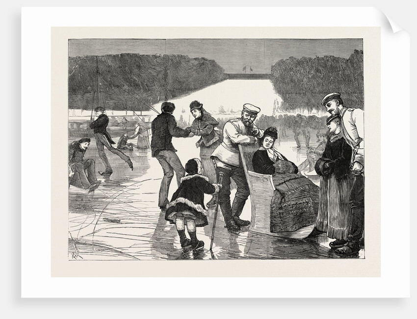 The Three Miles from the Front, Skating at Versailles, France, 1871 by Anonymous