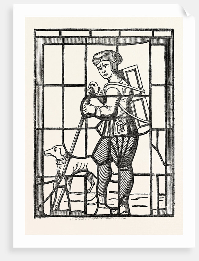 The Pedlar and His Dog, From A Window in Lambeth Church, London by Anonymous