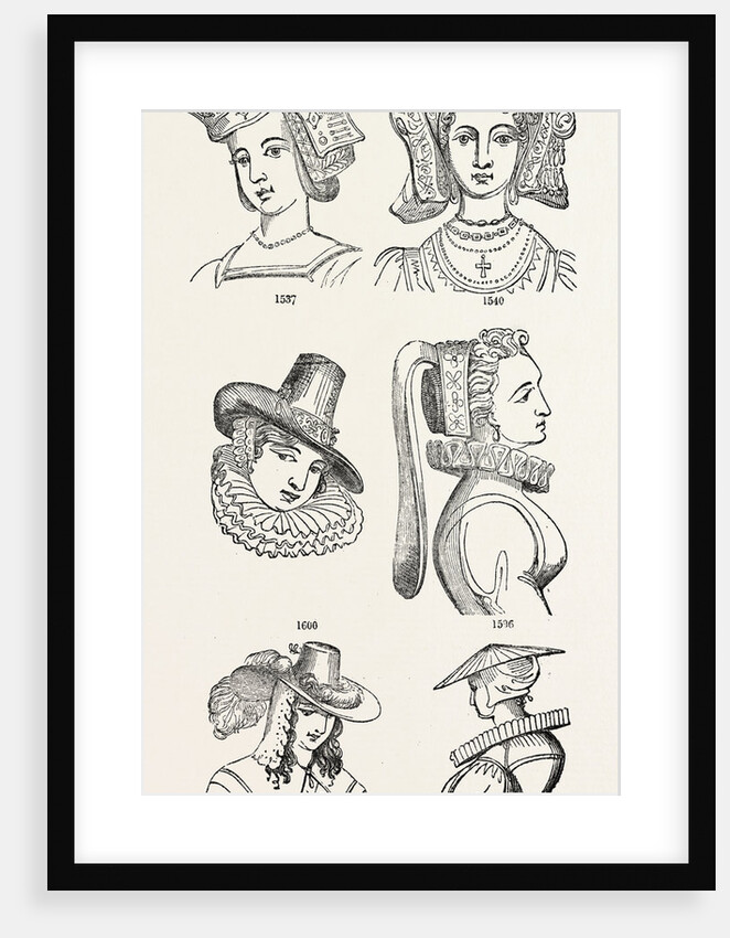 Old English Head Dress by Anonymous