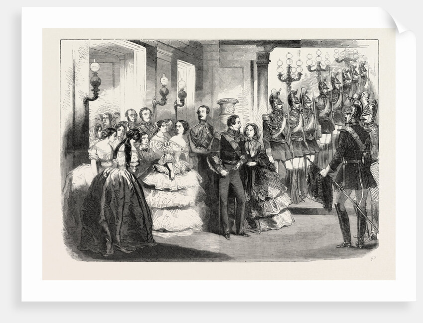 The Royal and Imperial Party Ascending the Grand Staircase of the Palace of Saint Cloud, France, 1855 by Anonymous