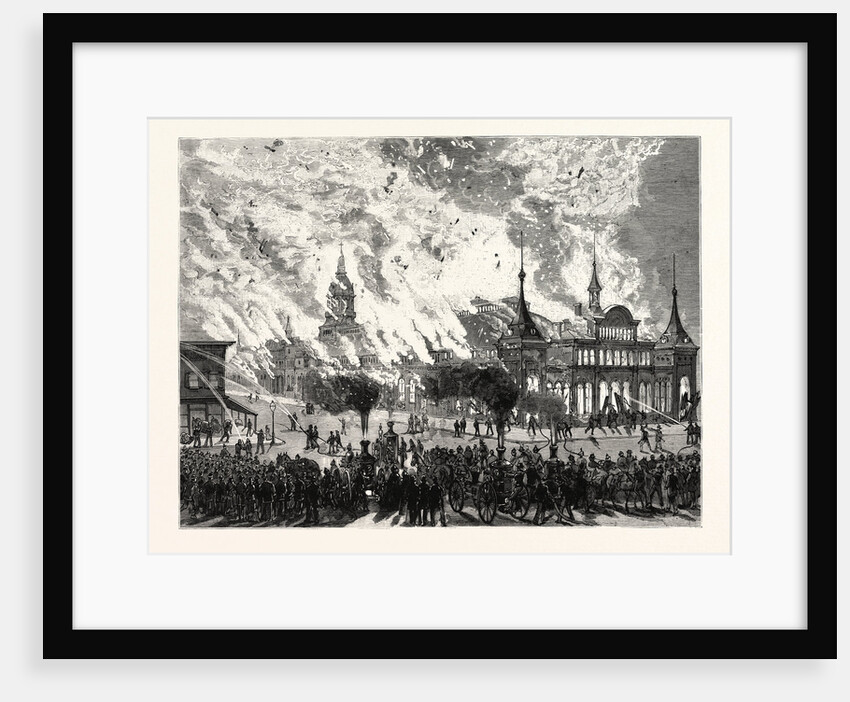New York: Destruction by Fire of the Manhattan Market Building by Anonymous