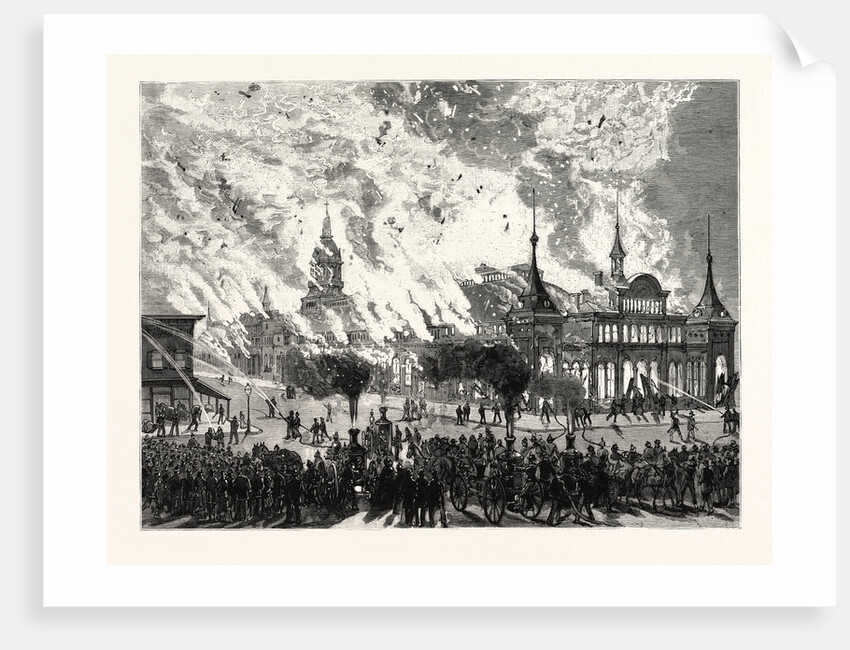 New York: Destruction by Fire of the Manhattan Market Building by Anonymous