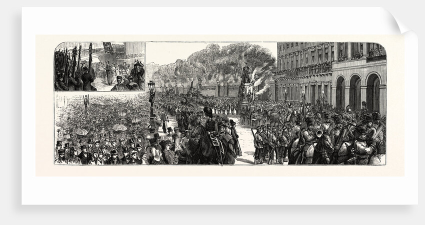 Belgium: The Jubilee of Independence, King Leopold Responding to Addresses and Reviewing the Historical Cavalcade, Brussels by Anonymous