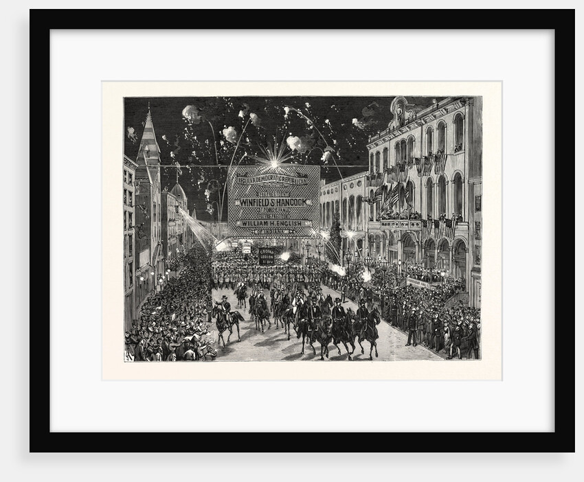 New York: Democratic Demonstration, the Coogan Legion Passing Tammany Hall by Anonymous