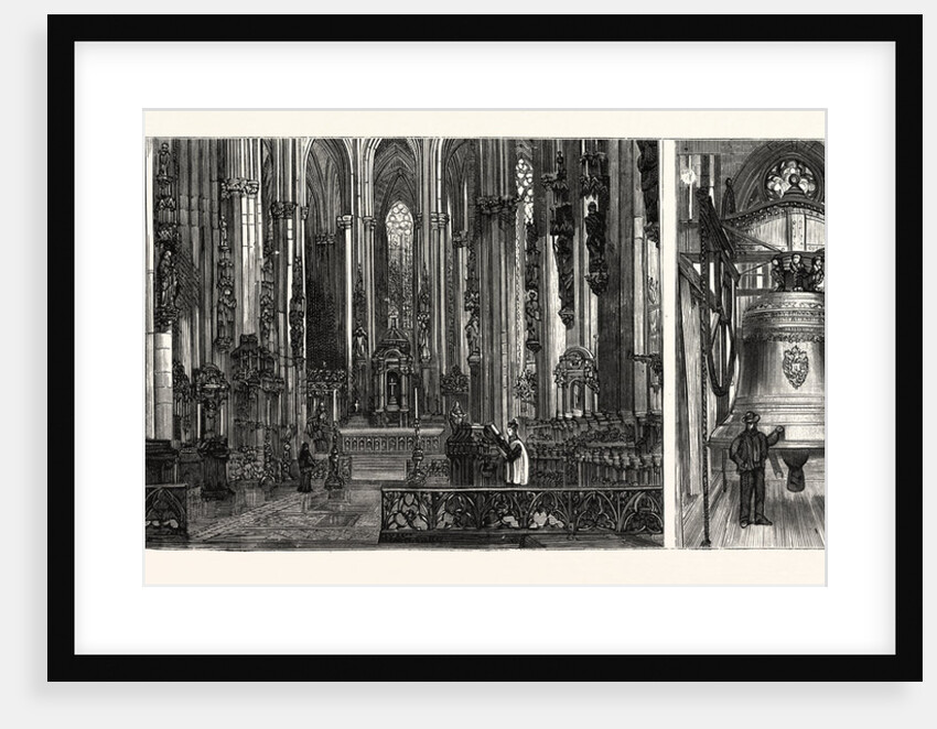 The Completion of the Cologne Cathedral, Germany. Kölner Dom. The Choir and High Altar and the Great Bell by Anonymous