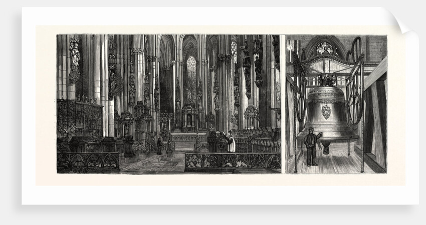 The Completion of the Cologne Cathedral, Germany. Kölner Dom. The Choir and High Altar and the Great Bell by Anonymous