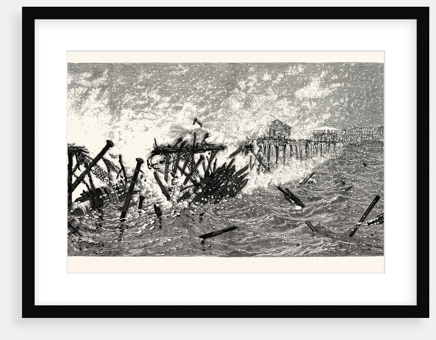 New Jersey: Threatened Destruction of the Iron Pier at Long Branch During the Storm of December 21st by Anonymous