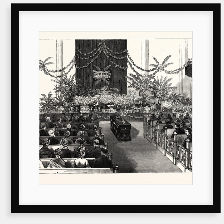 New York: Funeral Services Over the Remains of the Late Rev. Dr. Edwin H. Chapin, the Floral Tributes at the Altar by Anonymous