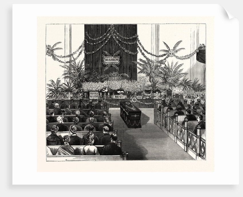 New York: Funeral Services Over the Remains of the Late Rev. Dr. Edwin H. Chapin, the Floral Tributes at the Altar by Anonymous