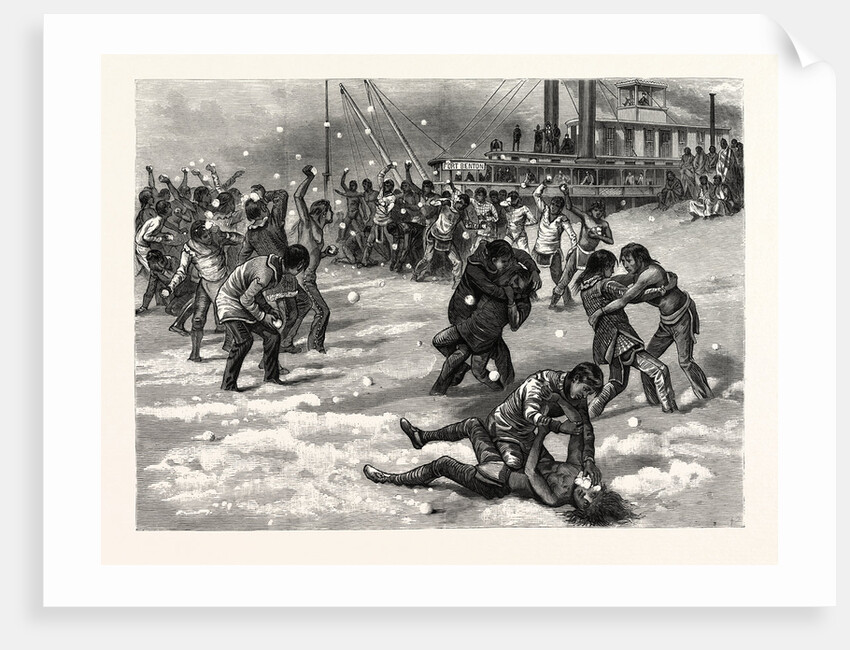 Dakota: A Snowball Battle Between Indian Boys, on the Banks of the Red River of the North by Anonymous