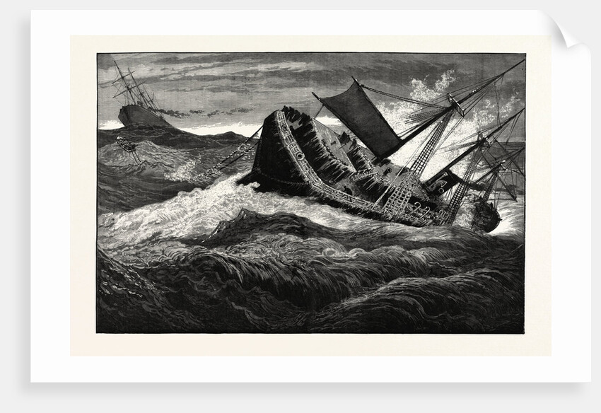 The December Gales on the Atlantic: The German Steamship Volmer Steering the Disabled Anchor Line Steamship Victoria Into New York Bay by Anonymous