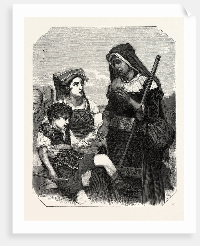 A fortune teller, painting by Mr Schnetz by Anonymous