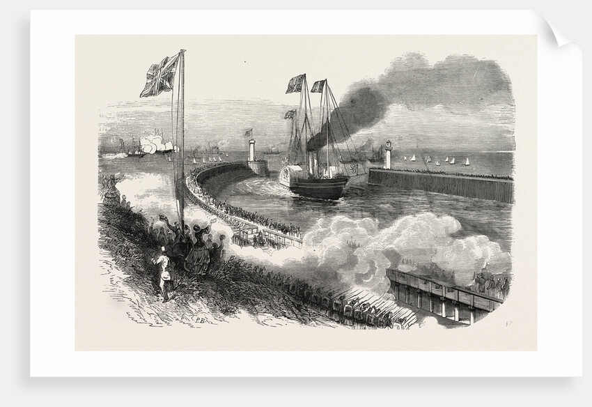 Entrance of the Queen of England in the Port of Boulogne, on Board the Yacht Victoria and Albert, France. Queen Victoria by Anonymous