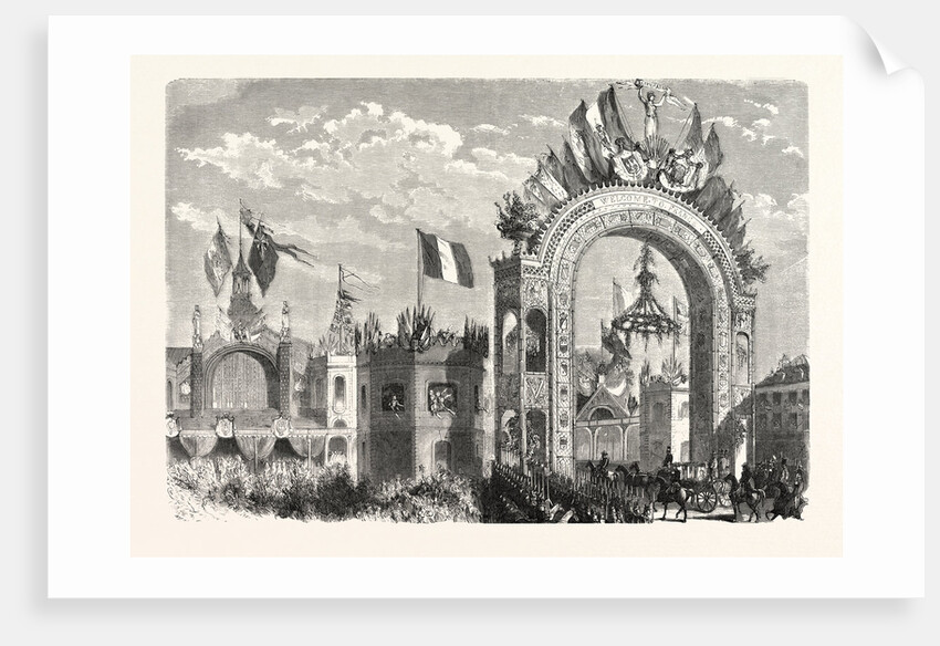 Entrance of the Queen of England at the Railway Station of Boulogne, France. Queen Victoria by Anonymous