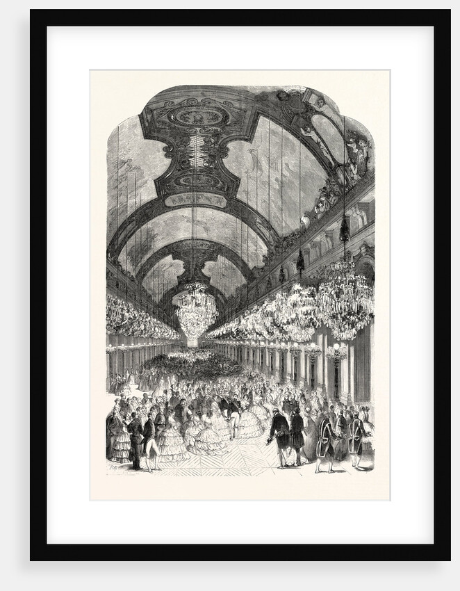 Entrance of Ll. Mm. Royals and Imperials in the Hall of Mirrors of the Palace of Versailles, August 25, 1855, France by Anonymous