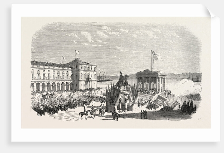 Recognition of the New Sovereign on the Place Du Commerce in Lisbon. Portugal, 1855 by Anonymous