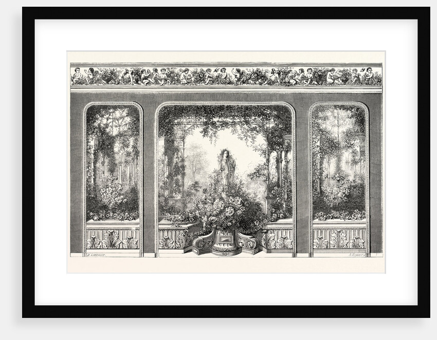 Industry Exhibition. Gardens of Armida, Executed Wallpaper by the House of Jules Desfosse. 1855. Paris, France, Exposition Universelle by Anonymous