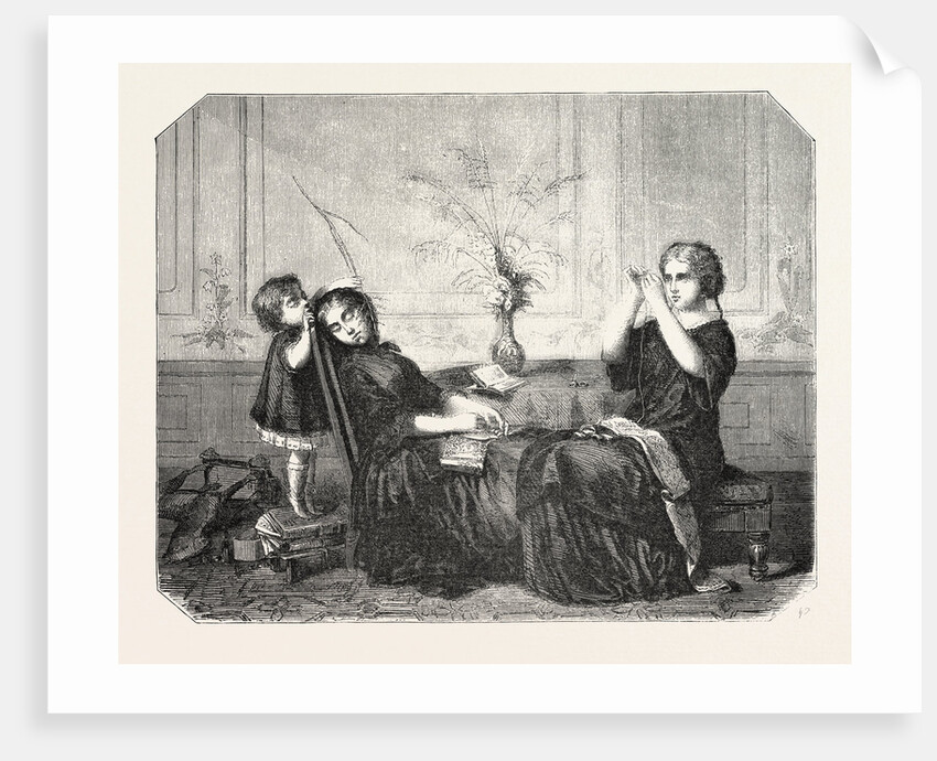 Salon of 1855. French School. Orphans, Engraving by Anonymous
