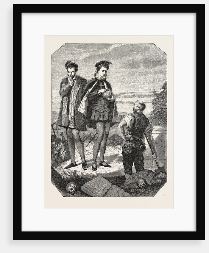 Salon of 1855. French School. Hamlet, Engraving 1855 by Anonymous