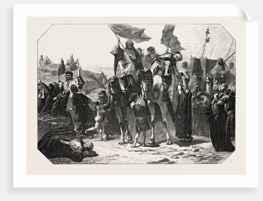 Return from Mecca, Engraving 1855 by Anonymous