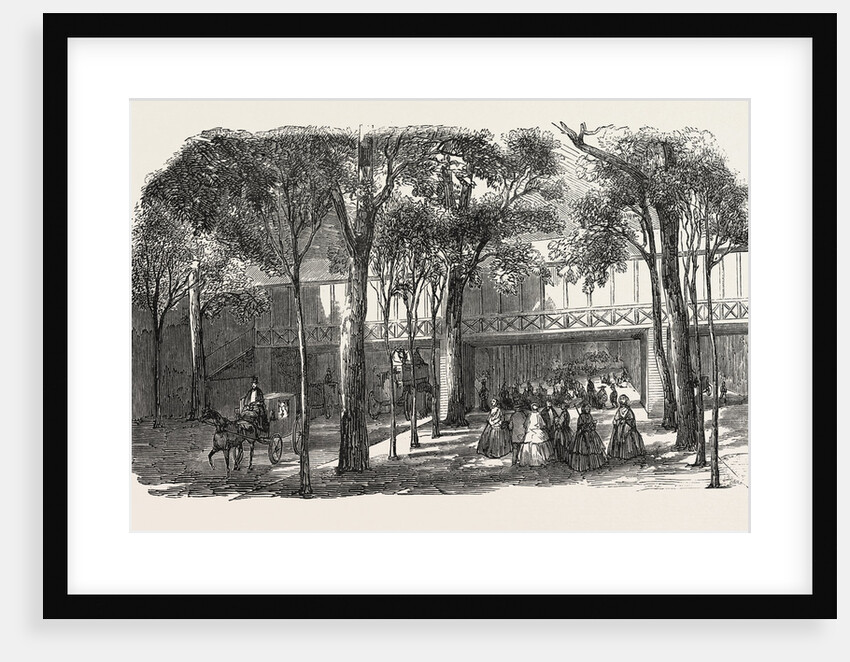 Expo 1855. Walkway of the Rotunda Annex, above the Cours-La-Reine. Paris, France, Exposition Universelle by Anonymous