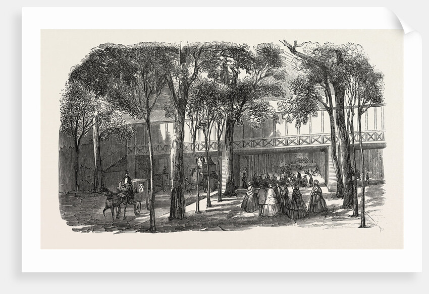 Expo 1855. Walkway of the Rotunda Annex, above the Cours-La-Reine. Paris, France, Exposition Universelle by Anonymous
