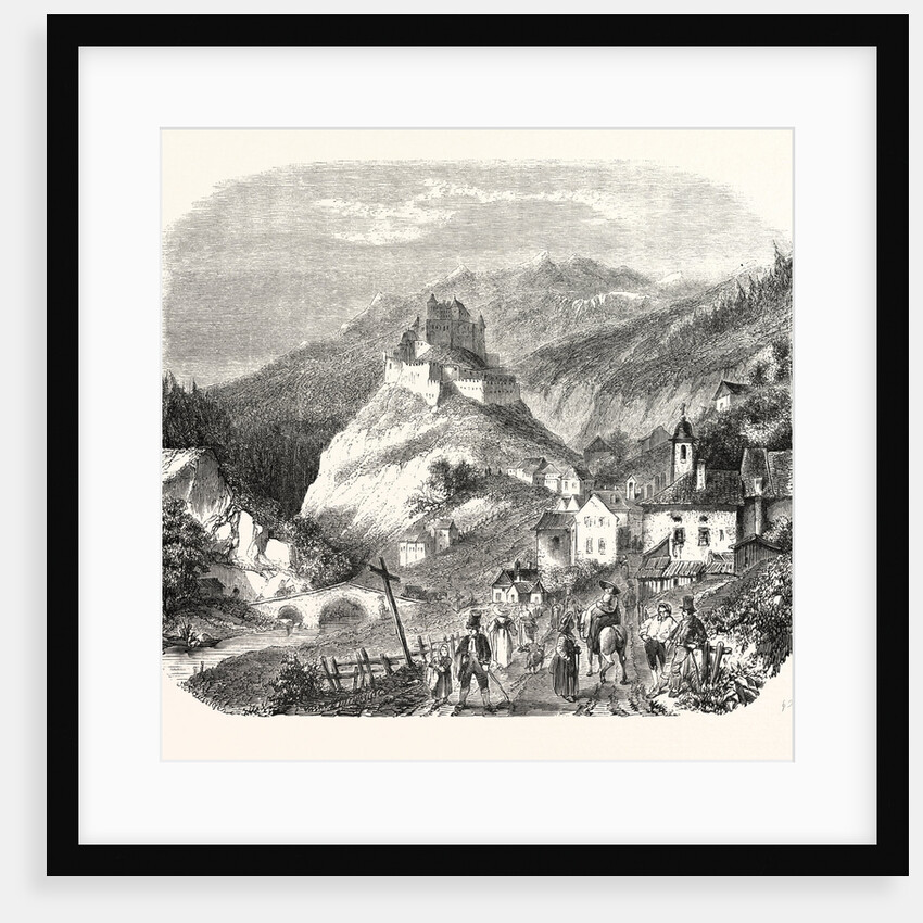 Castle Queyras, View from the Road of Abries, 1855. (Hautes-Alpes), France by Anonymous