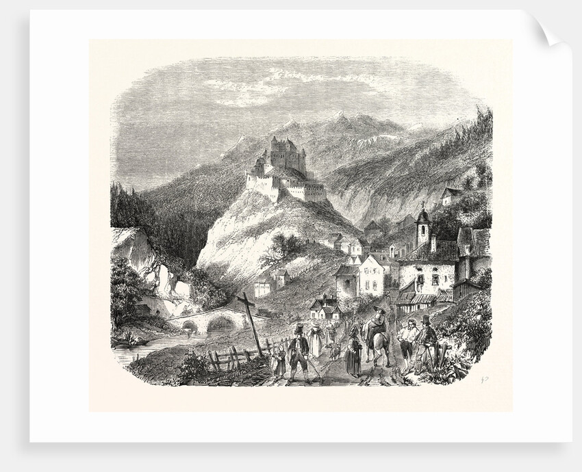 Castle Queyras, View from the Road of Abries, 1855. (Hautes-Alpes), France by Anonymous