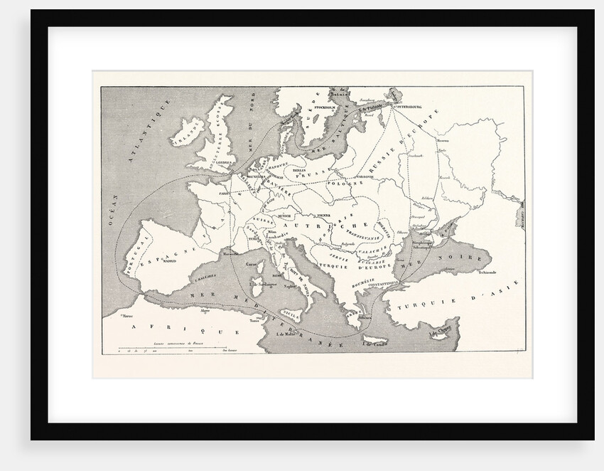 The Crimean War, 1855: Map of Europe to Serve in the General War against Russia in the Baltic Sea and the Black Sea by Anonymous