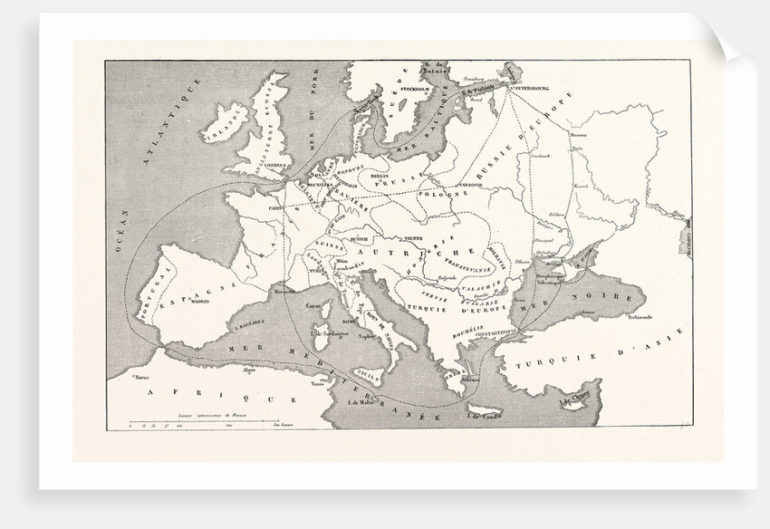 The Crimean War, 1855: Map of Europe to Serve in the General War against Russia in the Baltic Sea and the Black Sea by Anonymous