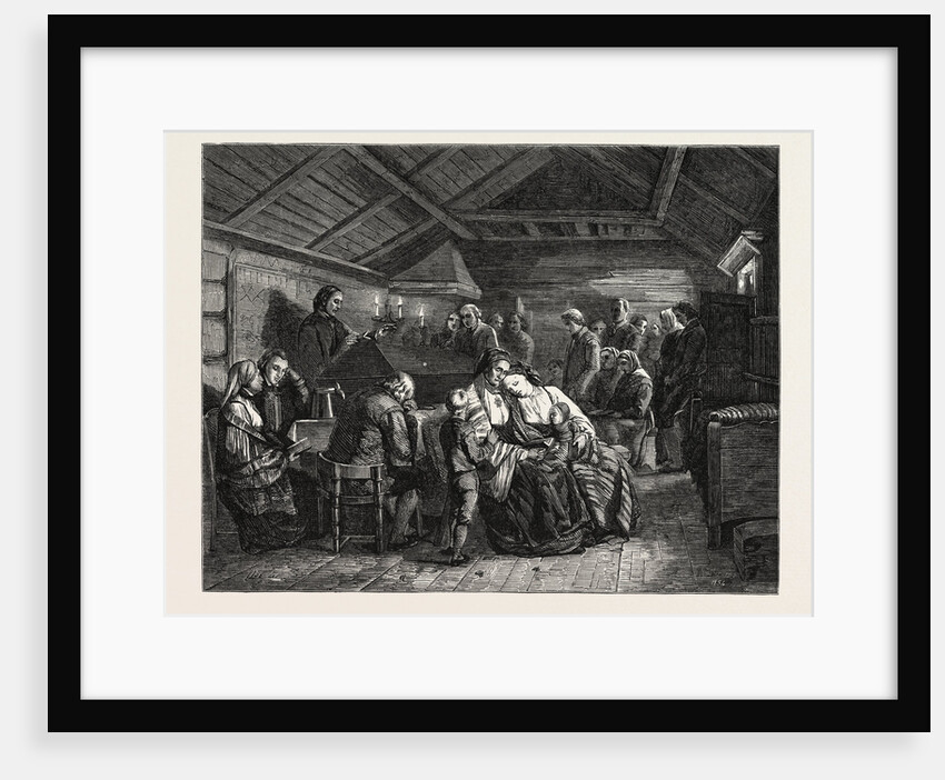 Salon of 1855. Norway. Funerals in Rural Norway, Engraving by Anonymous