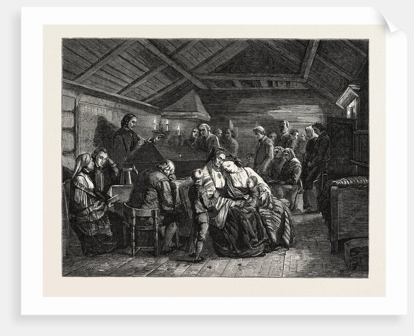 Salon of 1855. Norway. Funerals in Rural Norway, Engraving by Anonymous