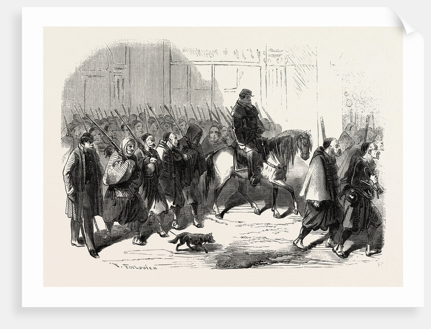 Passage, Lyon, Zouaves, Returning from Crimea, France, 1855 by Anonymous