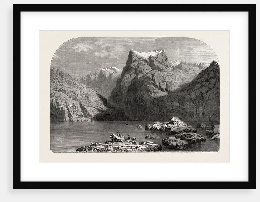 Swiss School. Lake Lucerne, Engraving 1855 by Anonymous