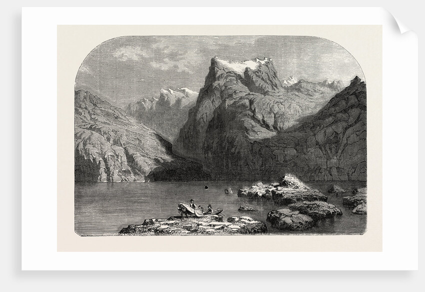Swiss School. Lake Lucerne, Engraving 1855 by Anonymous