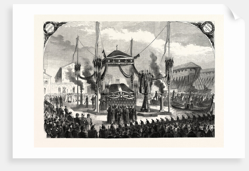 Receiving Remains of Admiral Bruat on the Port of Toulon, France, 1855 by Anonymous