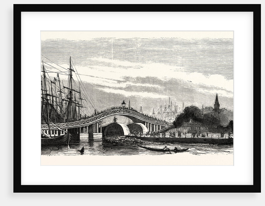 Passage of the Steamer Le Cygne Under the Galata Bridge in Constantinople (Istanbul), 1855 by Anonymous