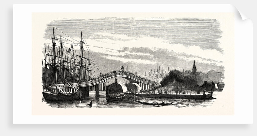 Passage of the Steamer Le Cygne Under the Galata Bridge in Constantinople (Istanbul), 1855 by Anonymous