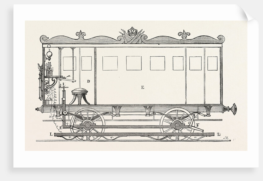 Telegraph Locomotives. Vertical Section of the Telegraph Wagon, 1855 by Anonymous